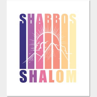 Shabbos Shalom Vintage Sunset Posters and Art